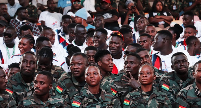 Some military personnel at the opening ceremony of the second edition of the Africa Military Games (AMGA) in Abuja. X/@DefenceInfoNG