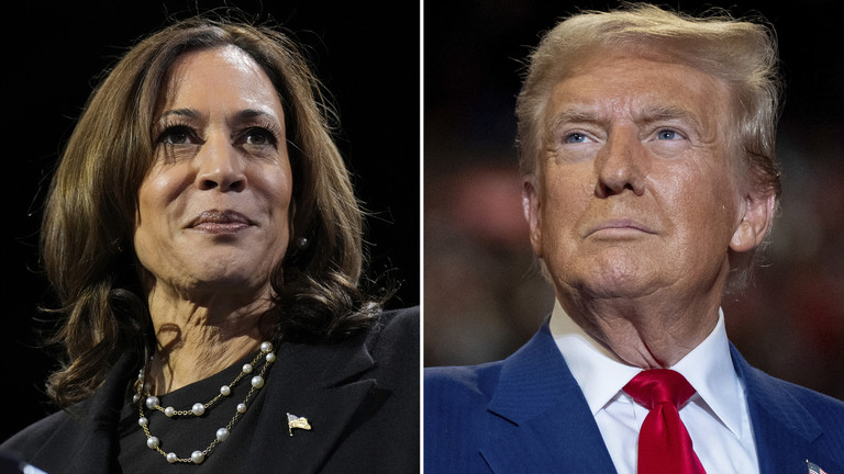 This combination of file photos shows Democratic presidential nominee Vice President Kamala Harris, left, and Republican presidential nominee former President Donald Trump. © AP Photo