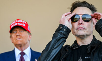 Donald Trump and Elon Musk watch the launch of a SpaceX Starship rocket on November 19, 2024 in Brownsville, Texas. © Brandon Bell/Getty Images