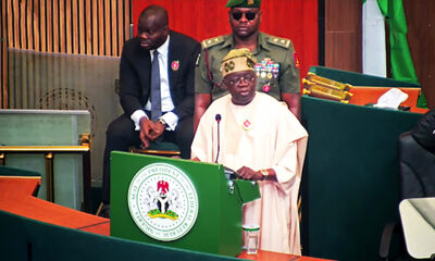 President Tinubu presenting the 2025 budget proposal to members of the National Assembly