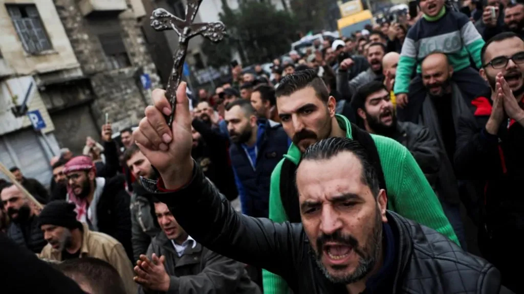 Reuters: Protesters chanted as they marched through Damascus