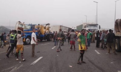 Scene of multiple accidents on the Lagos-Ibadan Expressway on Wednesday, December 18, 2024