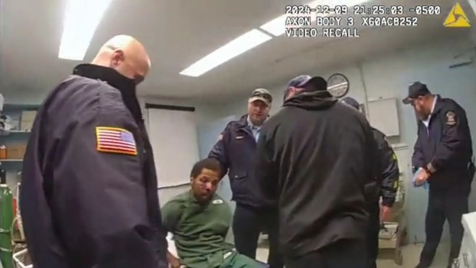 Screenshot from a body camera video showing Robert Brooks at Marcy Correctional Facility. © NYS Correctional via NY Attorney General