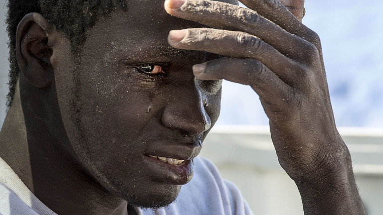 An illegal migrant captured in Libya @ Ahmet Izgi/Anadolu via Getty Images