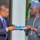 Edo State Governor, Monday Okpebholo, receives the report from the Administrative Panel of Enquiry set up to investigate the financial dealings of the impeached 18 Local Government Chairmen in the state.