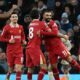 Liverpool’s Hungarian midfielder #08 Dominik Szoboszlai celebrates scoring the team’s second goal with Liverpool’s Egyptian striker #11 Mohamed Salah during the English Premier League football match between Manchester City and Liverpool at the Etihad Stadium in Manchester, north west England, on February 23, 2025. (Photo by Paul ELLIS / AFP)