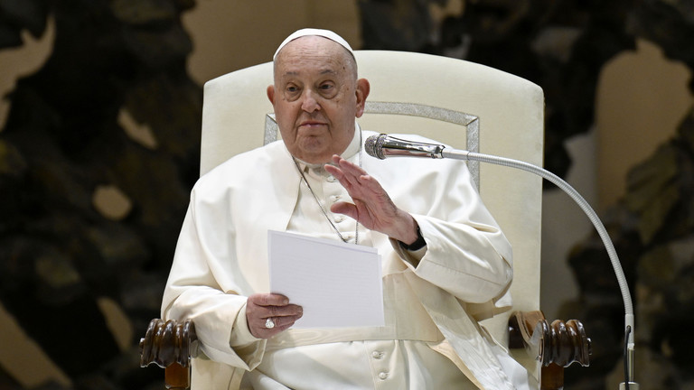 Pope Francis at the Paul VI Hall on February 05, 2025 in Vatican City, Vatican © Getty Images / Vatican Media via Vatican Pool