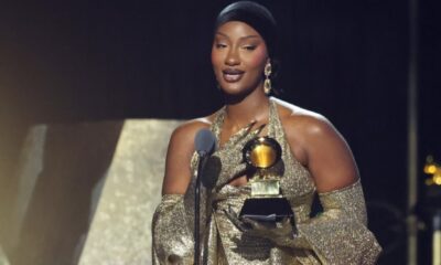 Tems accepts the Best African Music Performance award for “Love Me JeJe” onstage during the 67th GRAMMY Awards Premiere Ceremony at Peacock Theater on February 02, 2025 in Los Angeles, California. Amy Sussman/Getty Images/AFP