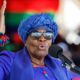 The South West Africa People’s Organisation (SWAPO) presidential candidate Netumbo Nandi-Ndaitwah delivers a speech during a campaign rally in Windhoek on November 24, 2024, ahead of Namibia’s general election due on November 27 to elect a new president and members of the National Assembly. (Photo by SIMON MAINA / AFP)